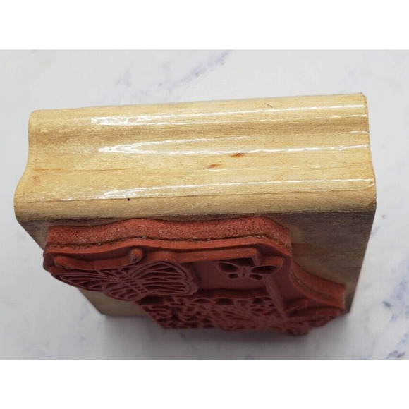 Butterfly Garden Canadian Maple Collection Wood Mounted Rubber Stamp X4004 - Picture 4 of 7